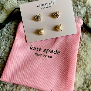 Kate Spade studs Diamond and Pearl stud earrings